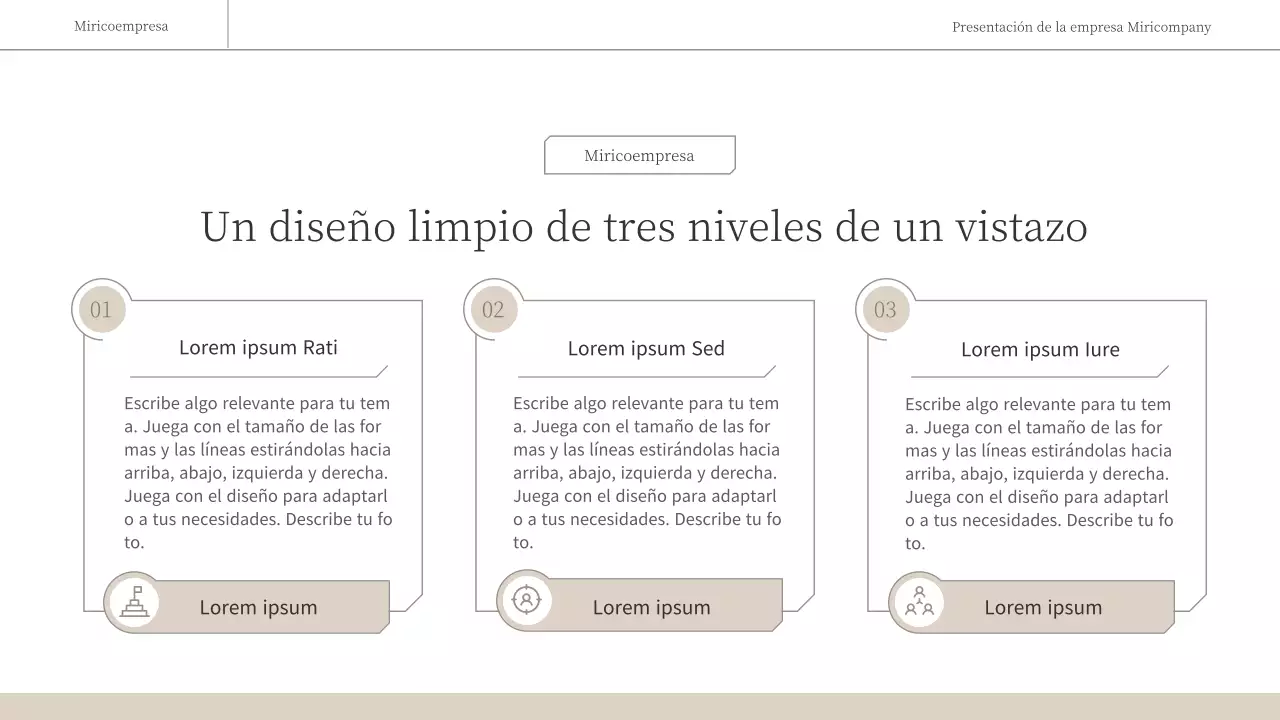 Un informe empresarial sencillo y emotivo en marrón y blanco