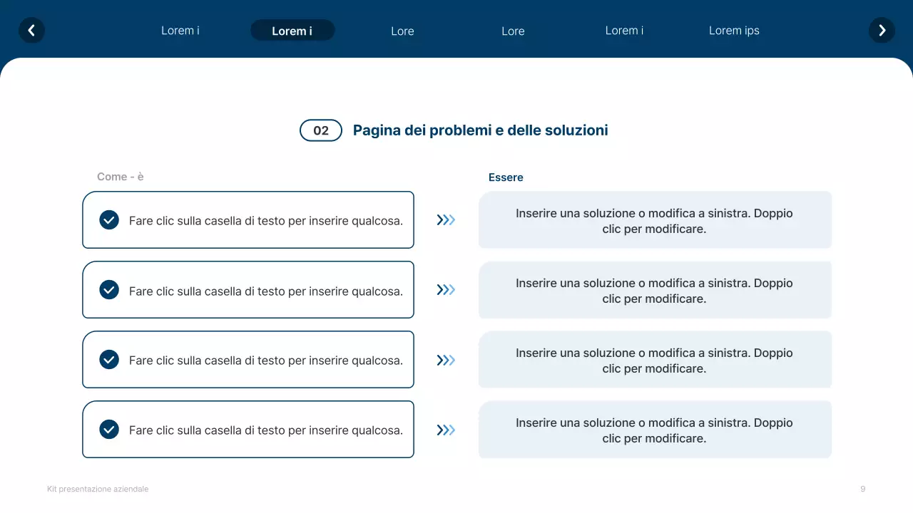 Profilo aziendale semplice in bianco e blu navy