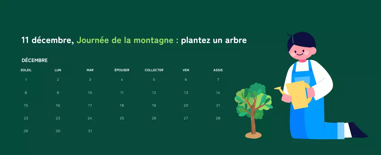 Célébration des fêtes de fin d'année avec des illustrations colorées de l'homme et de la planète.