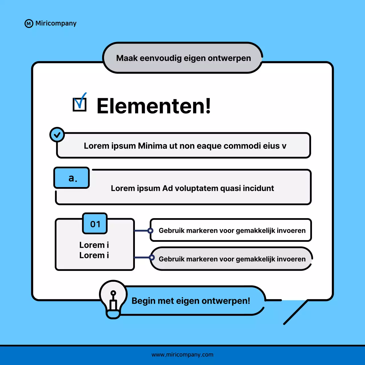 Minimalistische zakelijke pitch voorstel in blauw en lichtblauw