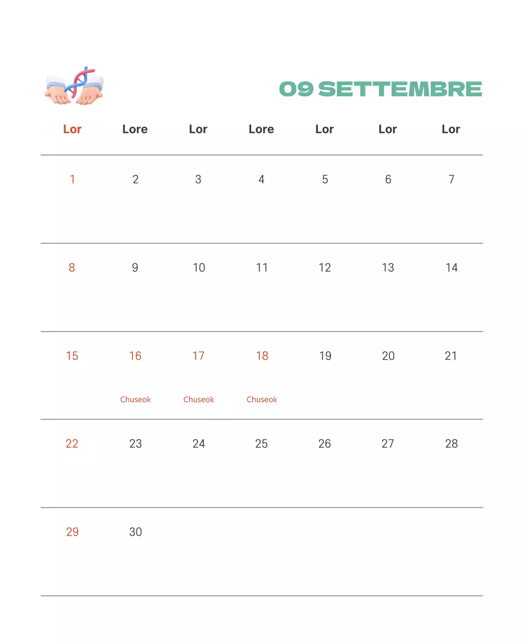 Un ospedale festivo con illustrazioni a tema salute e famiglia e accenti colorati