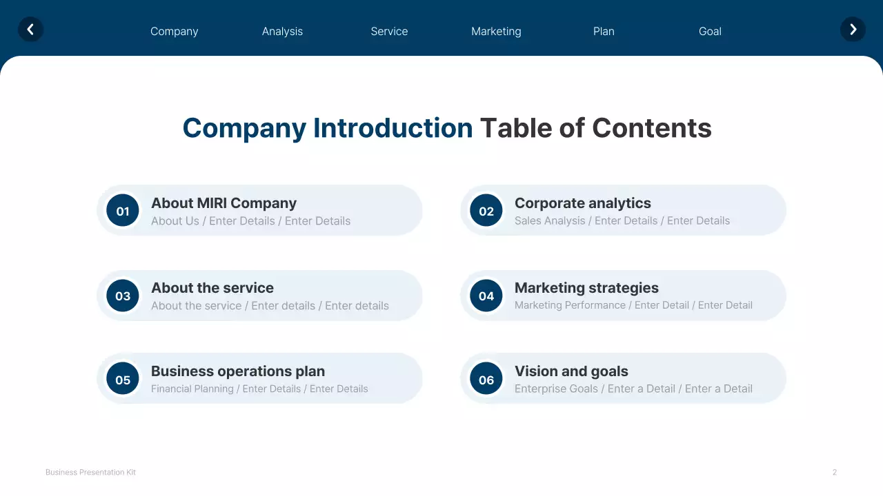 A simple white and navy blue website company profile