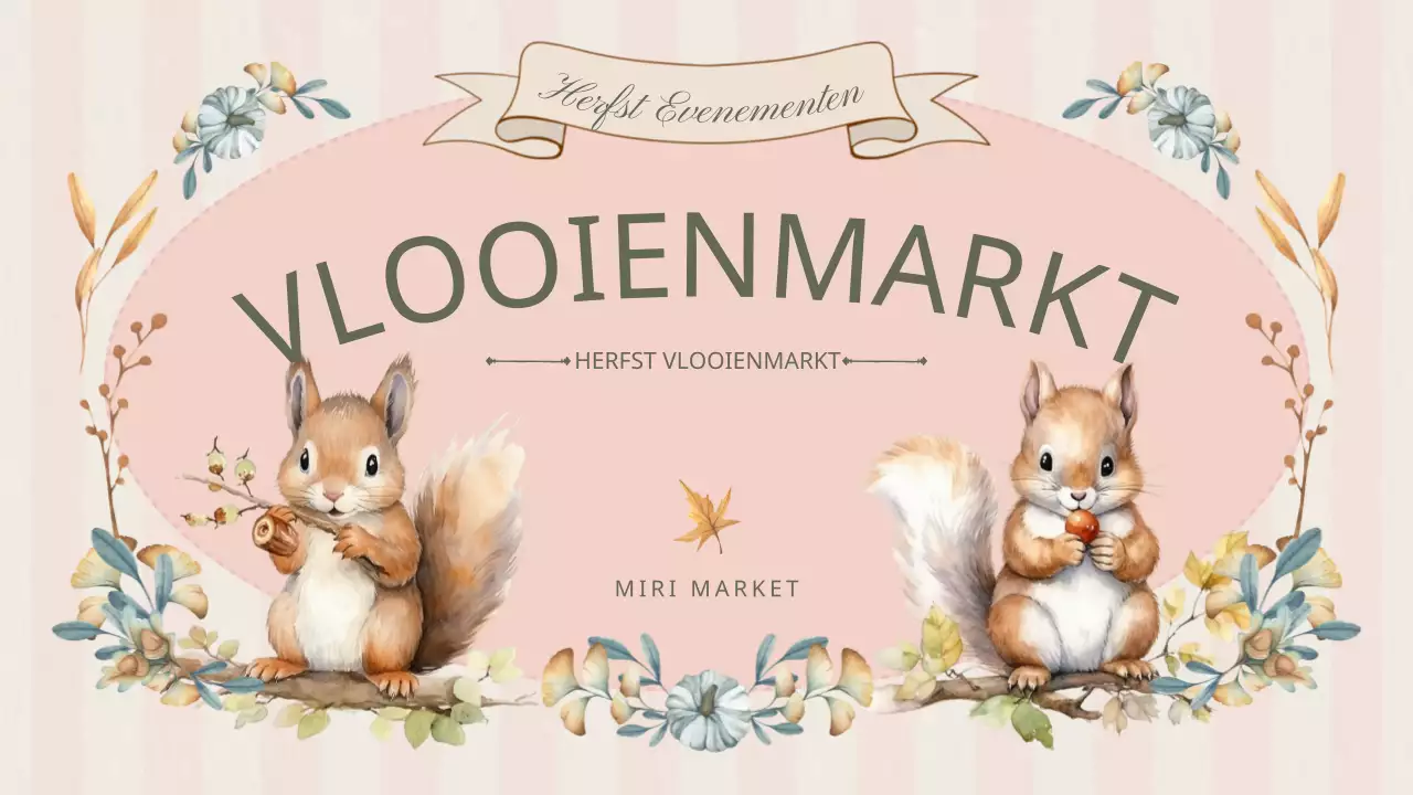 Klassieke Herfst Vlooienmarkt Planner in Roze en Khaki