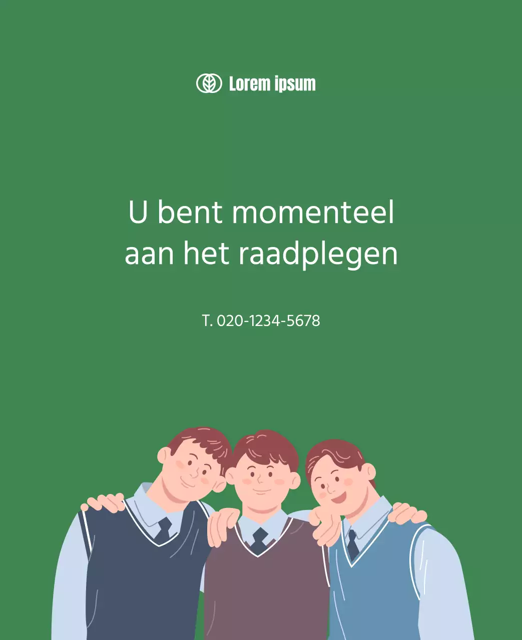 Kalender met jeugdillustraties op een gele en groene achtergrond