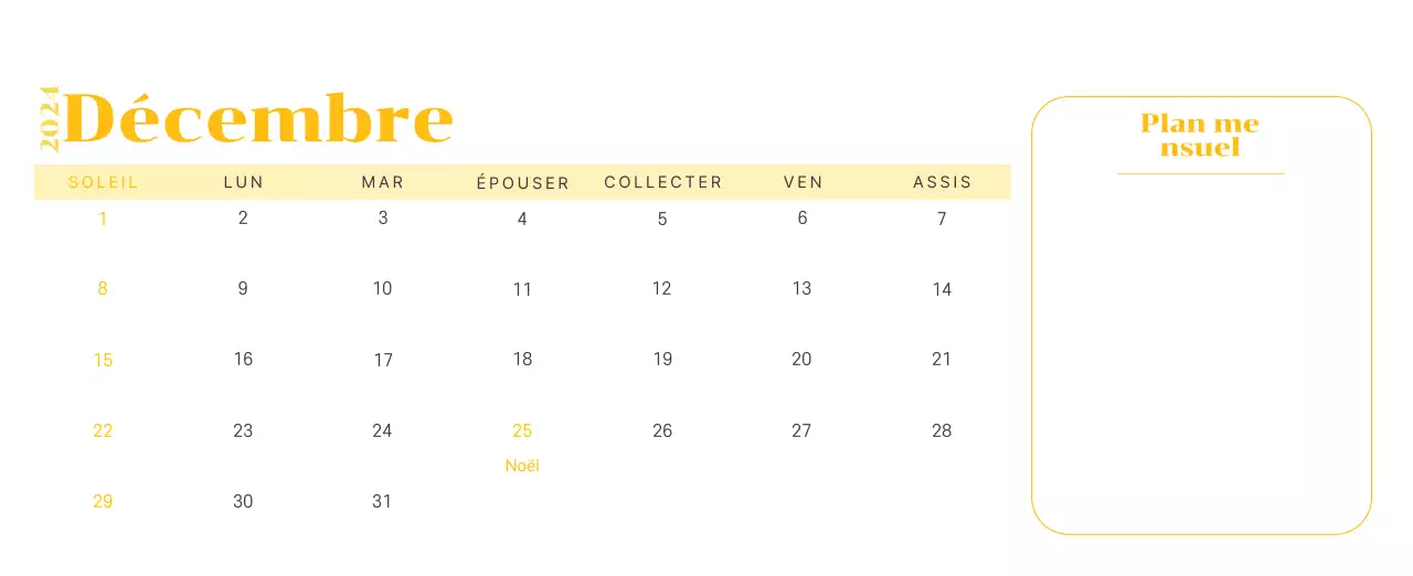 Calendrier avec illustrations de jeunes sur fond jaune et vert