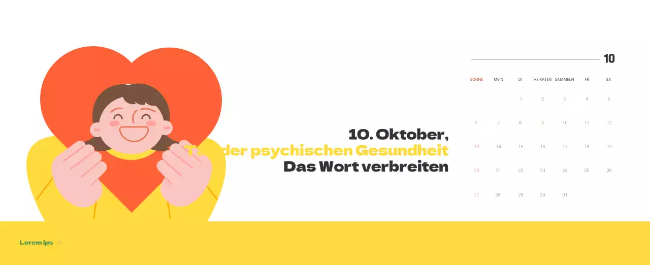 Ein festliches Krankenhaus mit Illustrationen zum Thema Gesundheit und Familie und farbenfrohen Akzenten