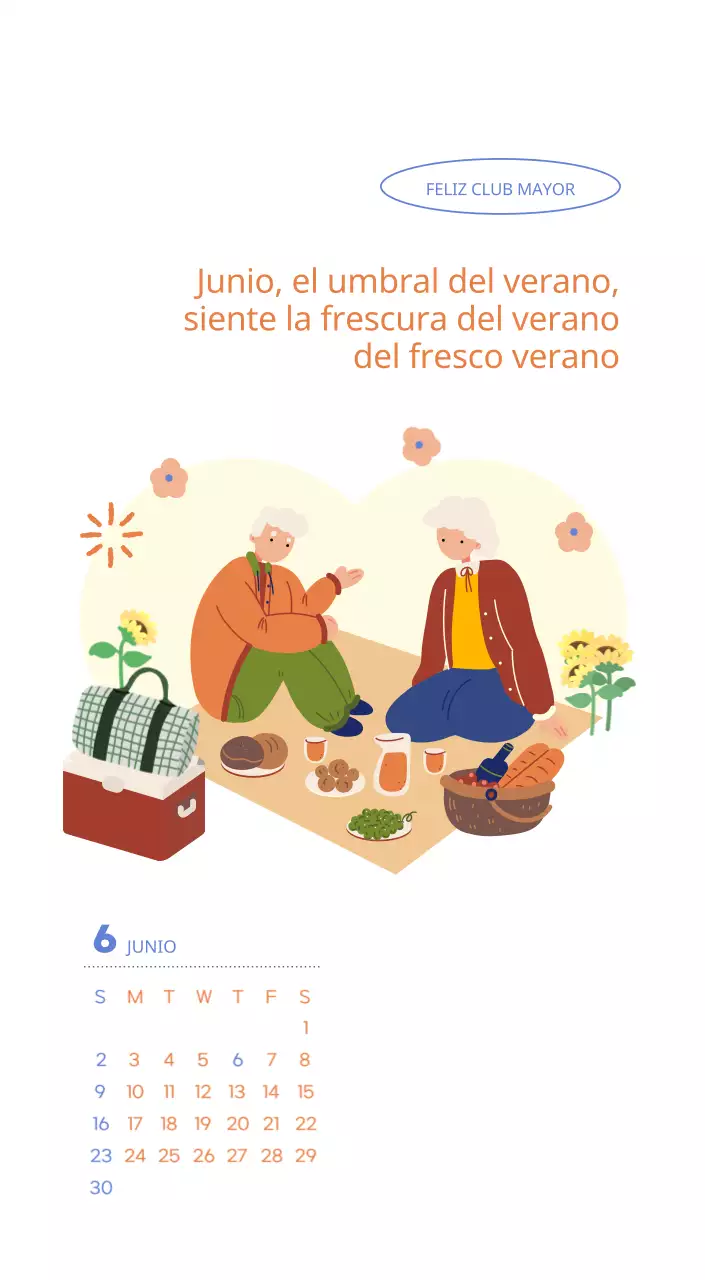 Calendario laboral con bellas ilustraciones