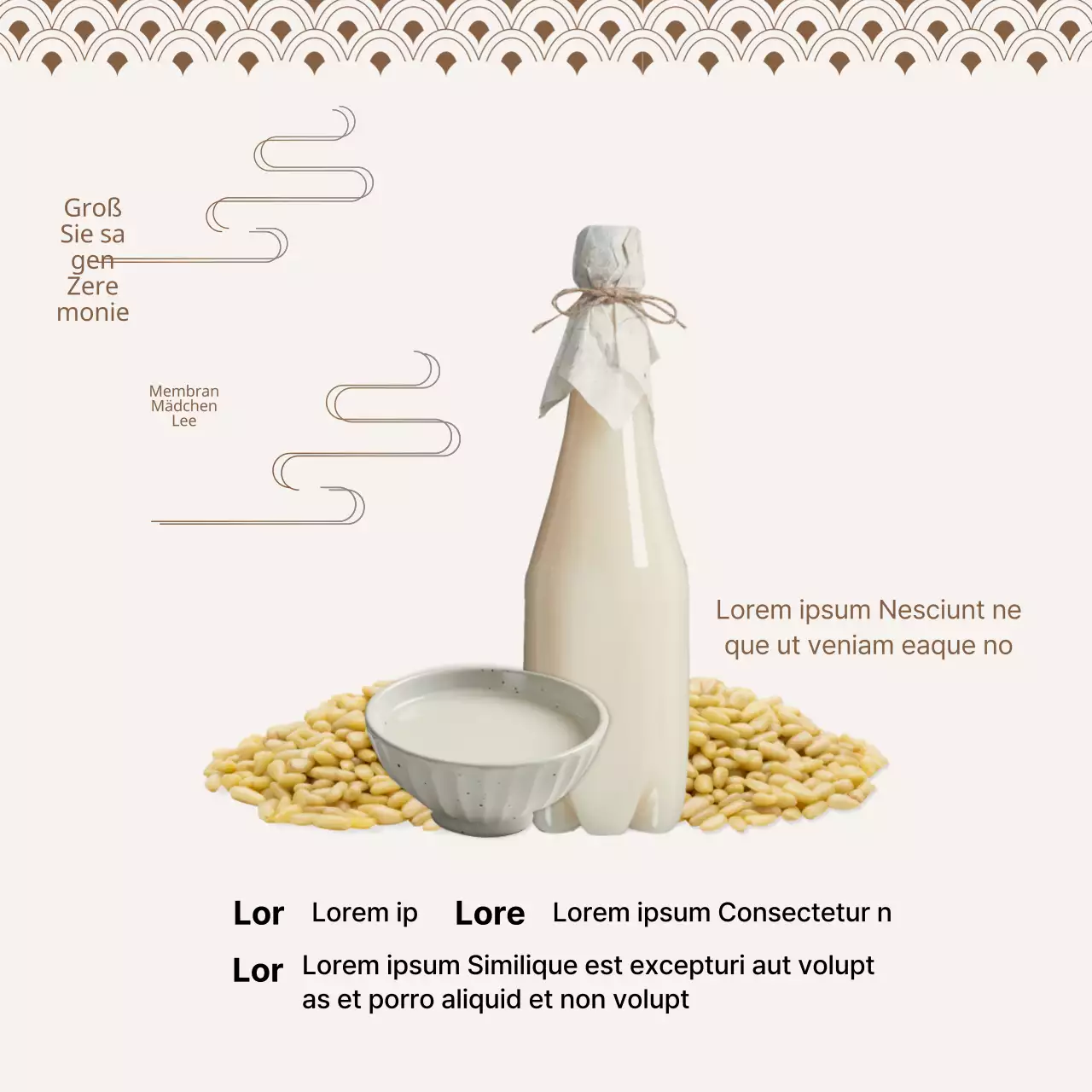 Fördern Sie die Kombination von marineblauen und gelben orientalischen Speisen mit Reiswein