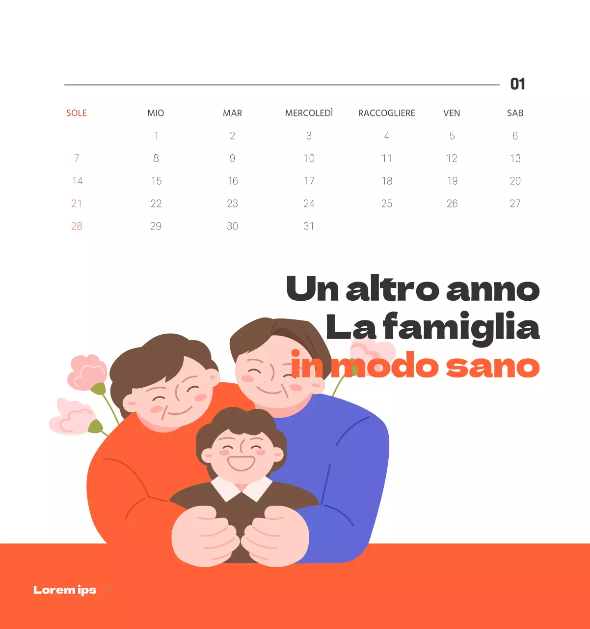 Un ospedale festivo con illustrazioni a tema salute e famiglia e accenti colorati