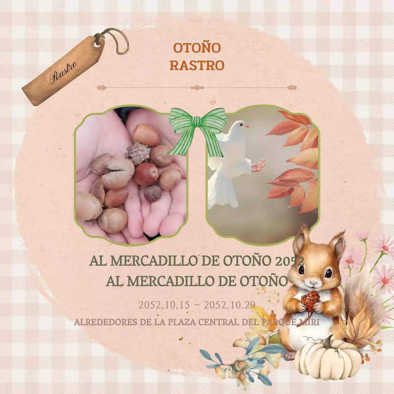 Promueva un mercadillo clásico en rosa y caqui