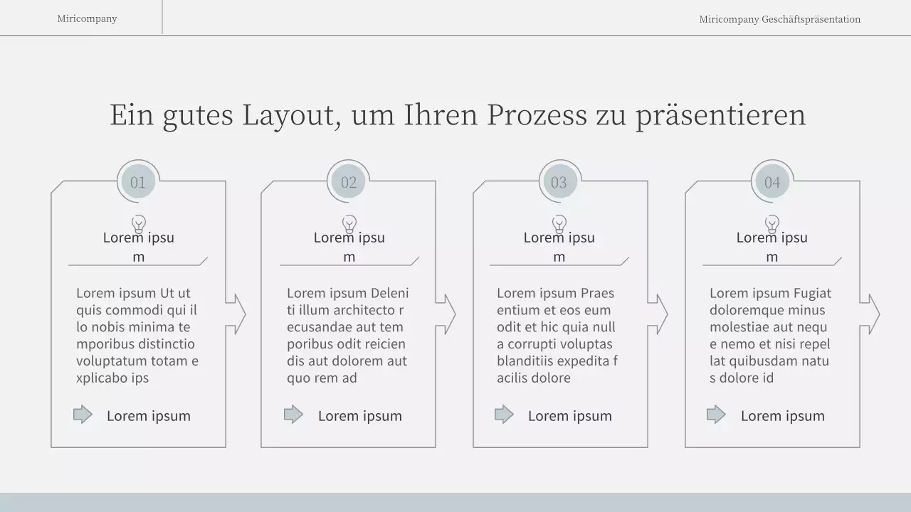 Ein einfacher, emotionaler Geschäftsbericht in Hellblau und Weiß