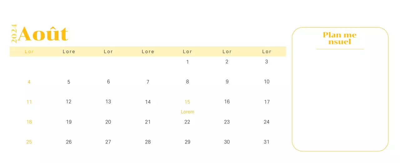 Calendrier avec illustrations de jeunes sur fond jaune et vert