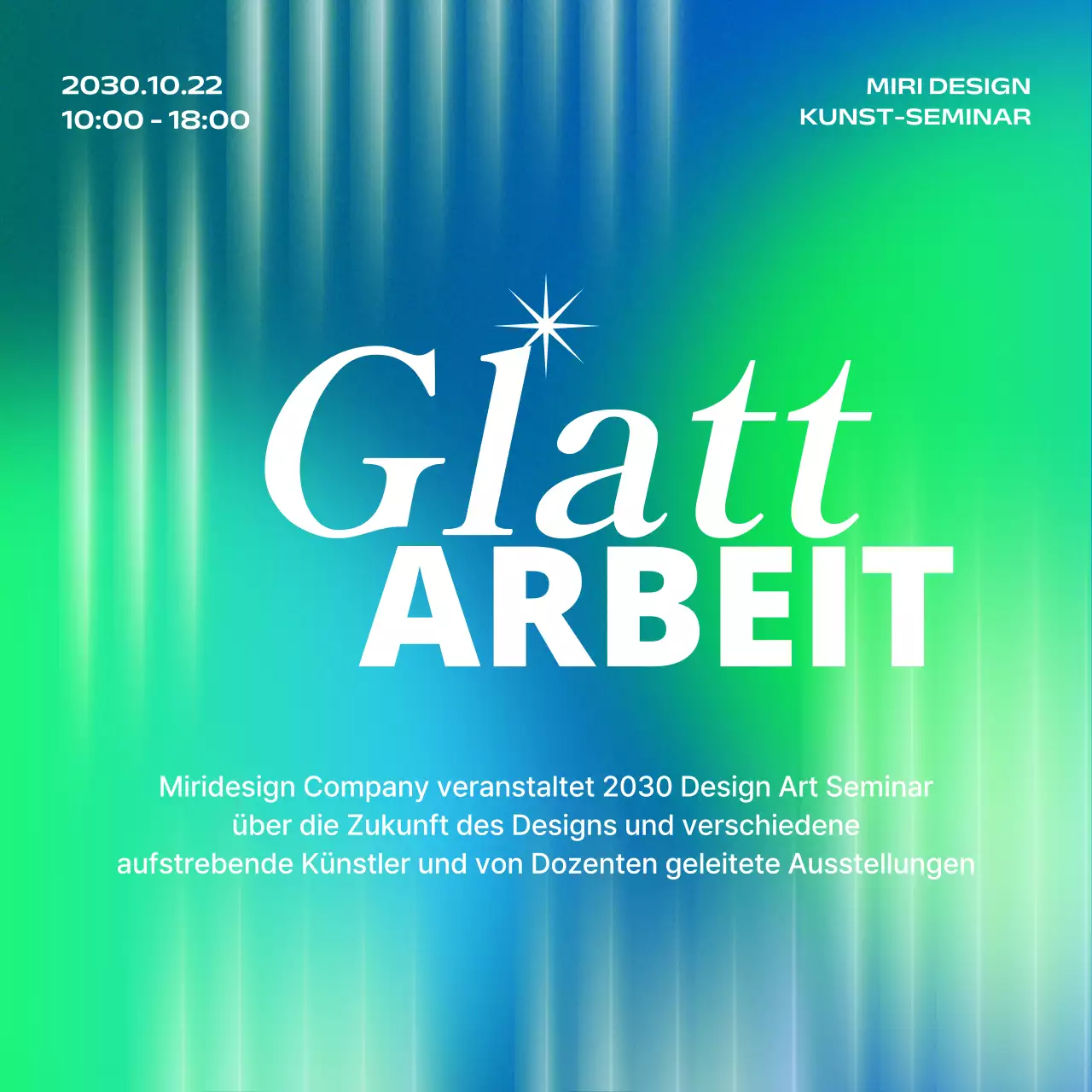 Förderung von Kunstseminaren in kybernetischem Blau und Chartreuse