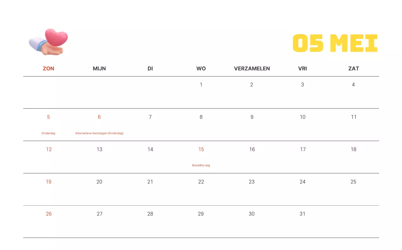 Een feestelijk ziekenhuis met illustraties met gezondheids- en gezinsthema's en kleurrijke accenten