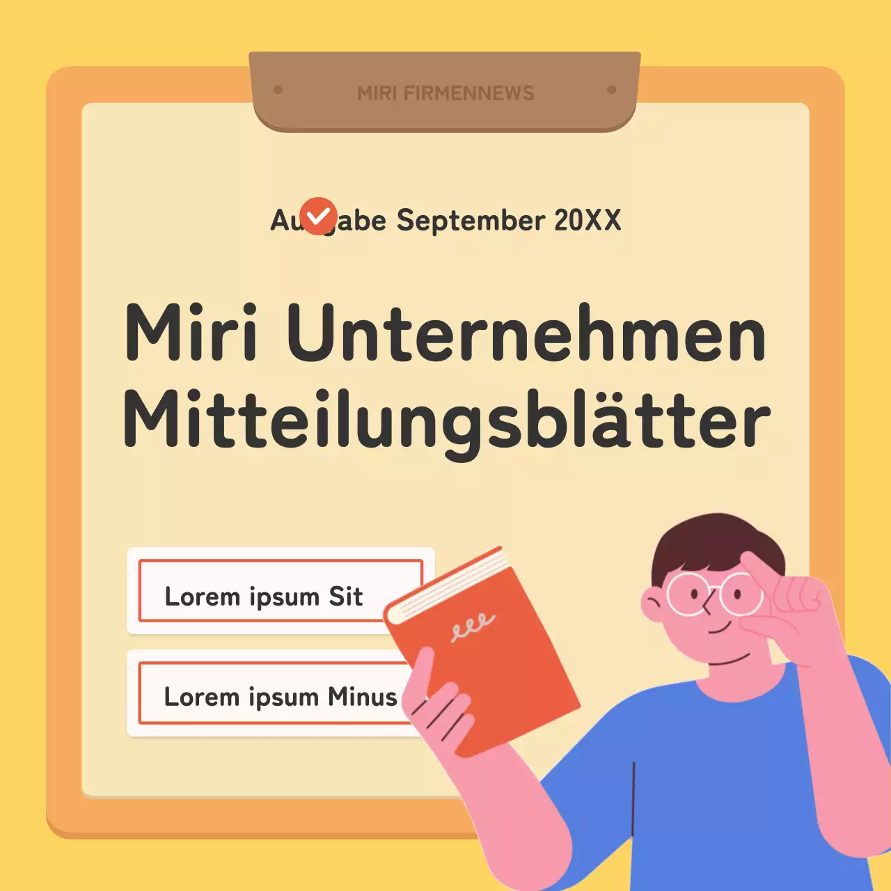 Ein kitschiger Newsletter für Unternehmen in Rot und Gelb
