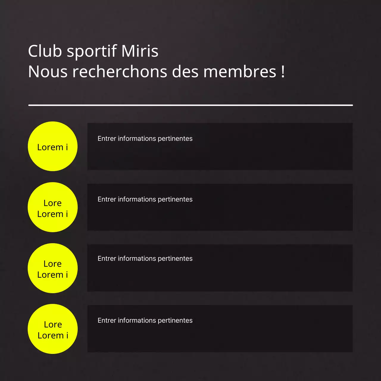 Promouvoir le recrutement de sportifs dans la tendance noire et jaune