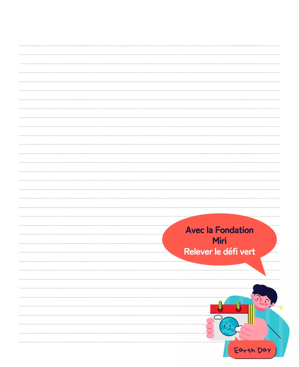 Une fondation sociale qui célèbre les fêtes de fin d'année avec des illustrations colorées de personnes et de la planète.