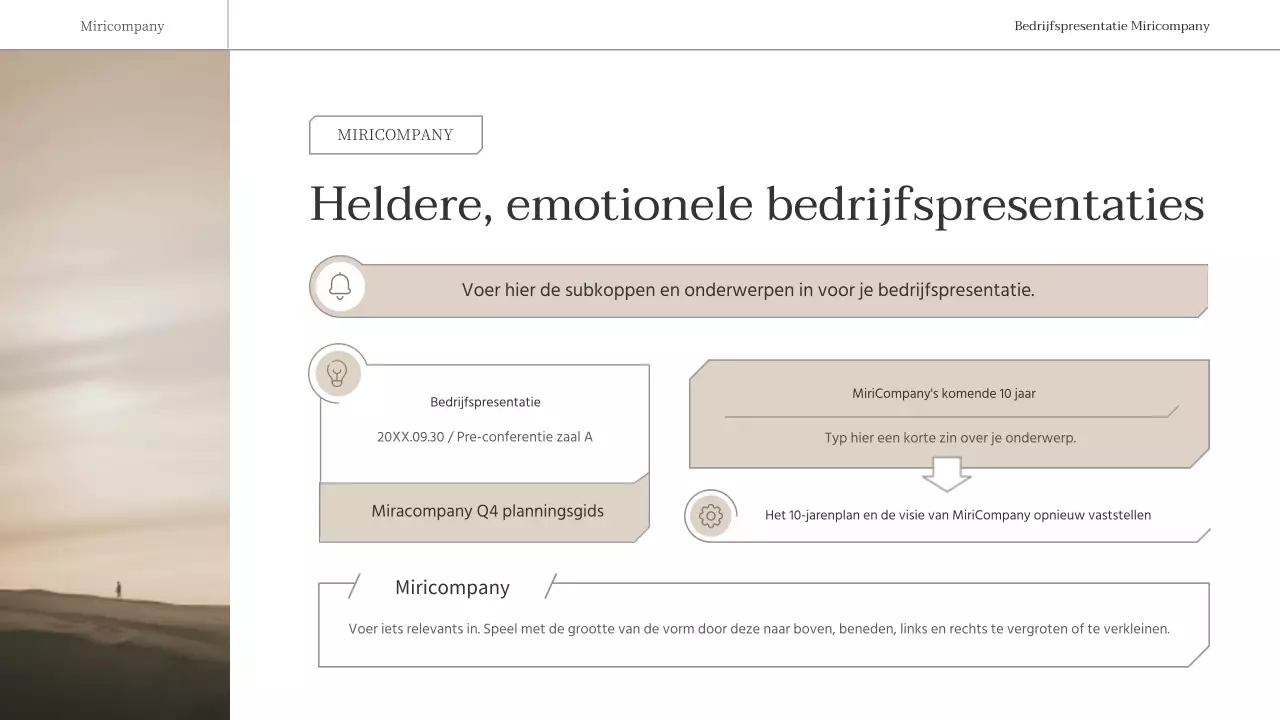 Een eenvoudig, emotioneel zakelijk rapport in bruin en wit