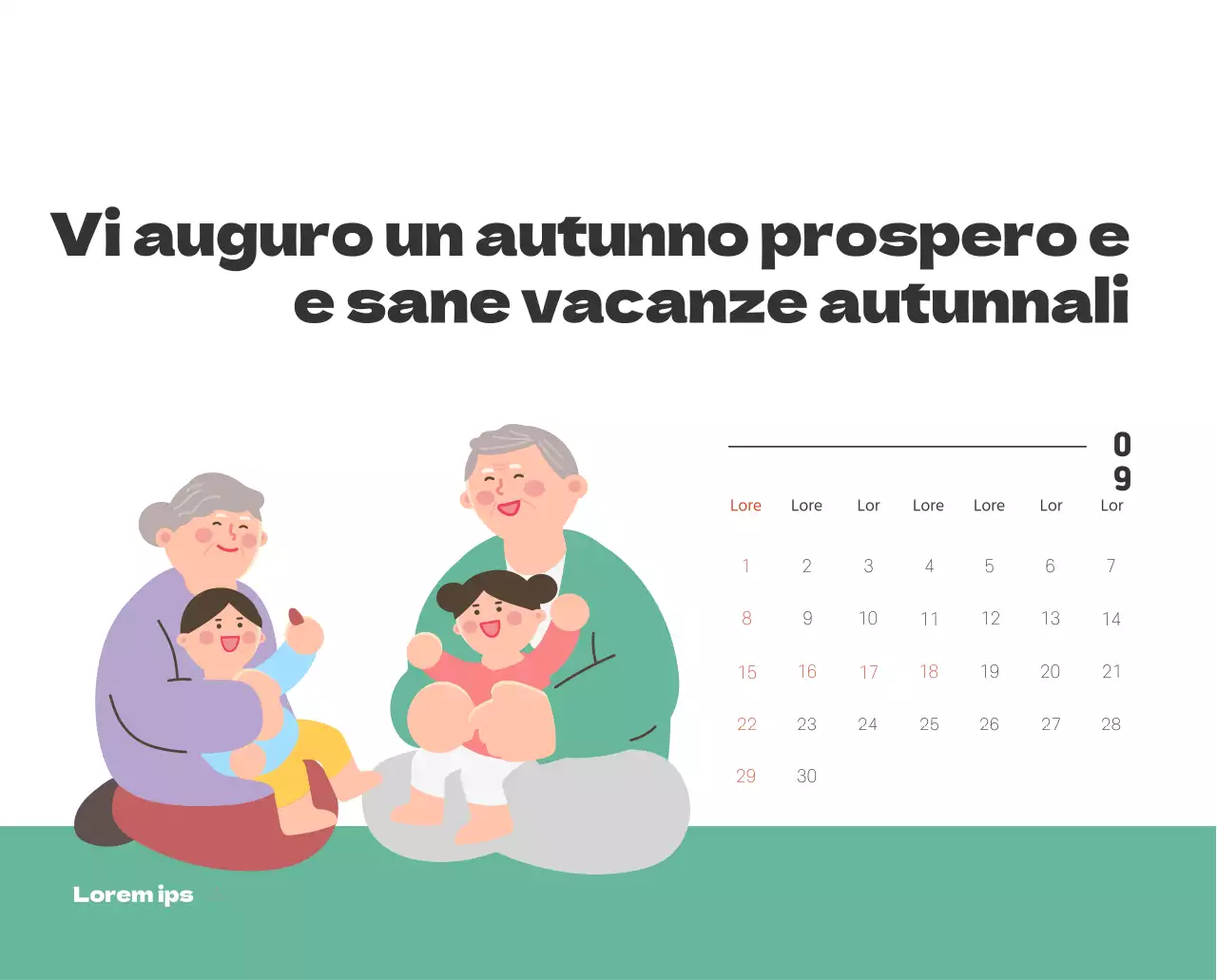Un ospedale festivo con illustrazioni a tema salute e famiglia e accenti colorati