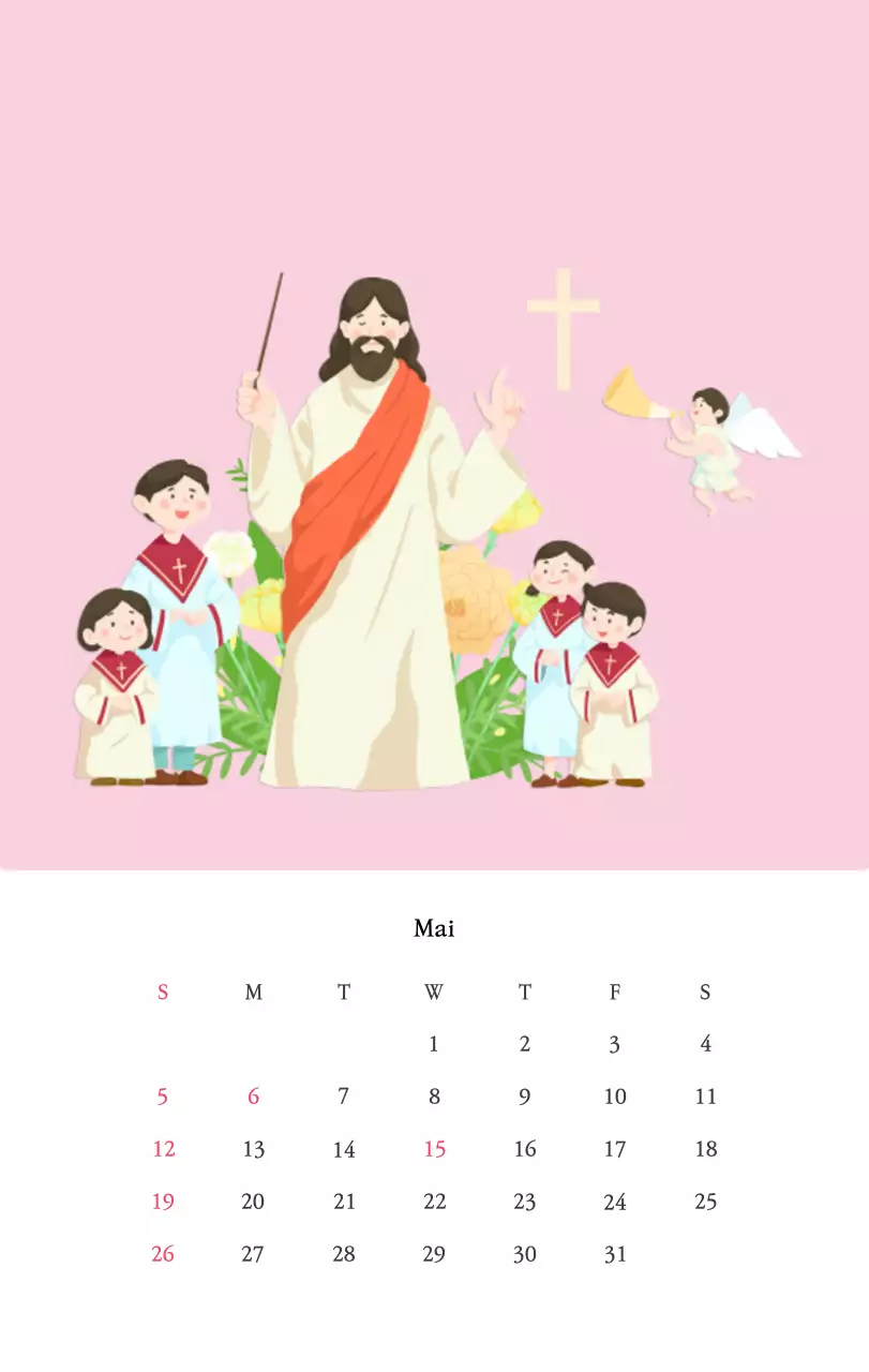 Kirchen mit niedlichen Illustrationen in warmen Farben