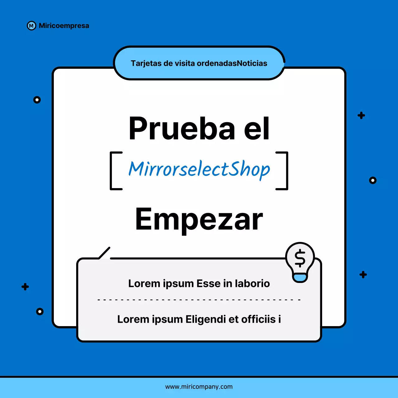 Propuesta minimalista de discurso empresarial en azul y azul claro