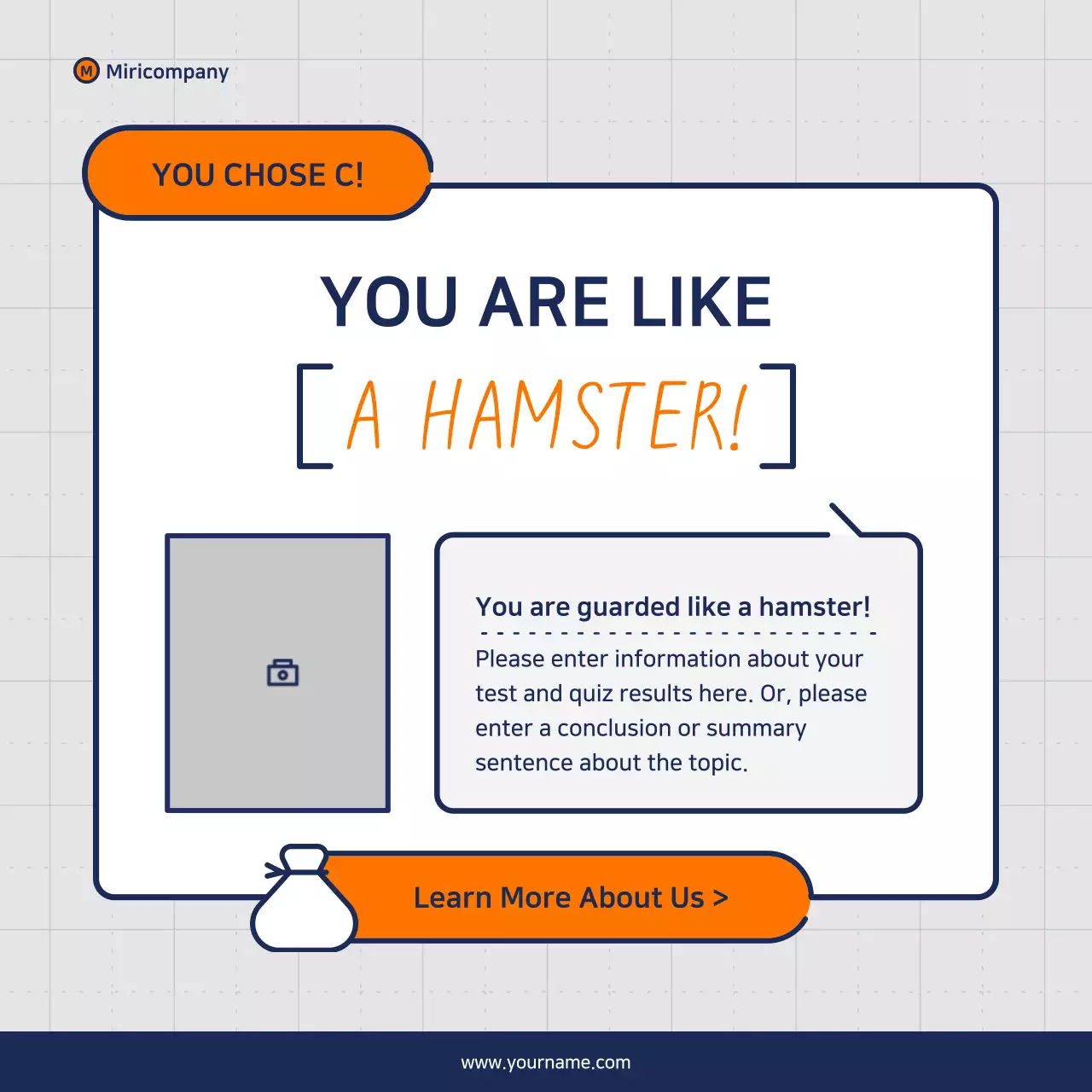 Minimalist business pitch proposal in orange and navy blue