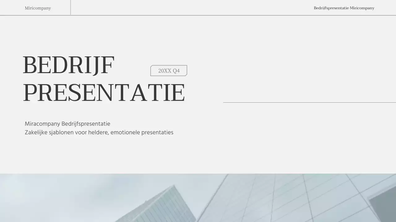 Een eenvoudig, emotioneel zakelijk rapport in lichtblauw en wit