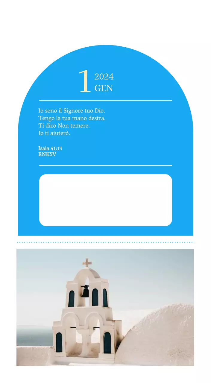 Calendario ecclesiastico blu di concezione moderna