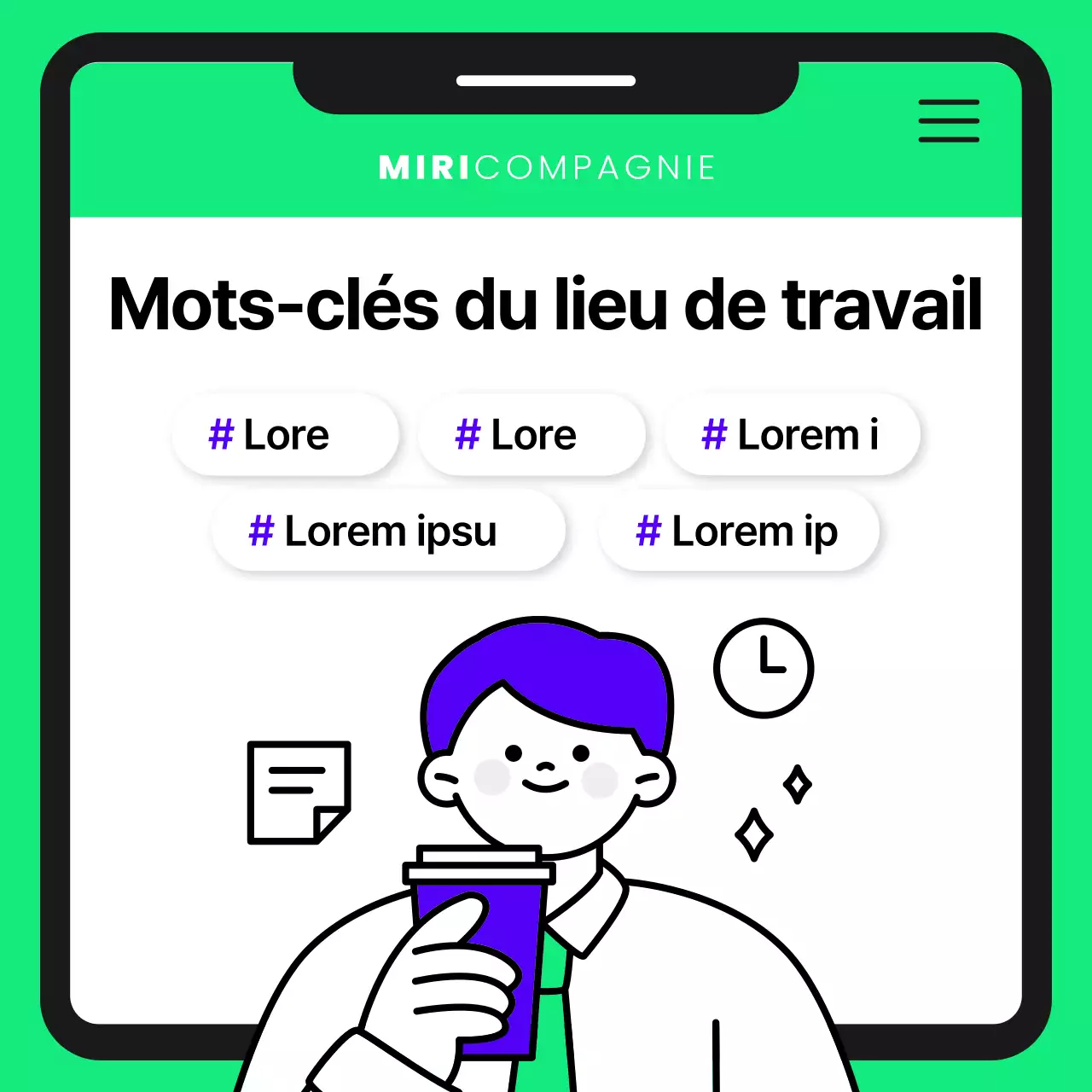 Embaucher une jolie styliste en violet et chartreuse