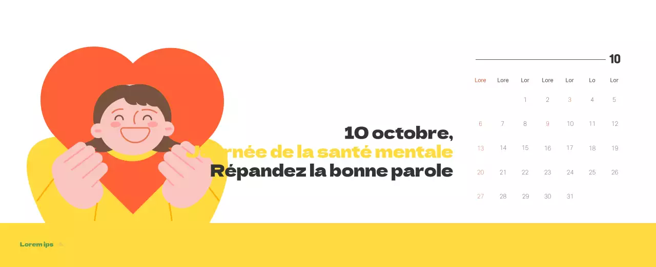 Un hôpital festif avec des illustrations sur le thème de la santé et de la famille et des accents colorés.