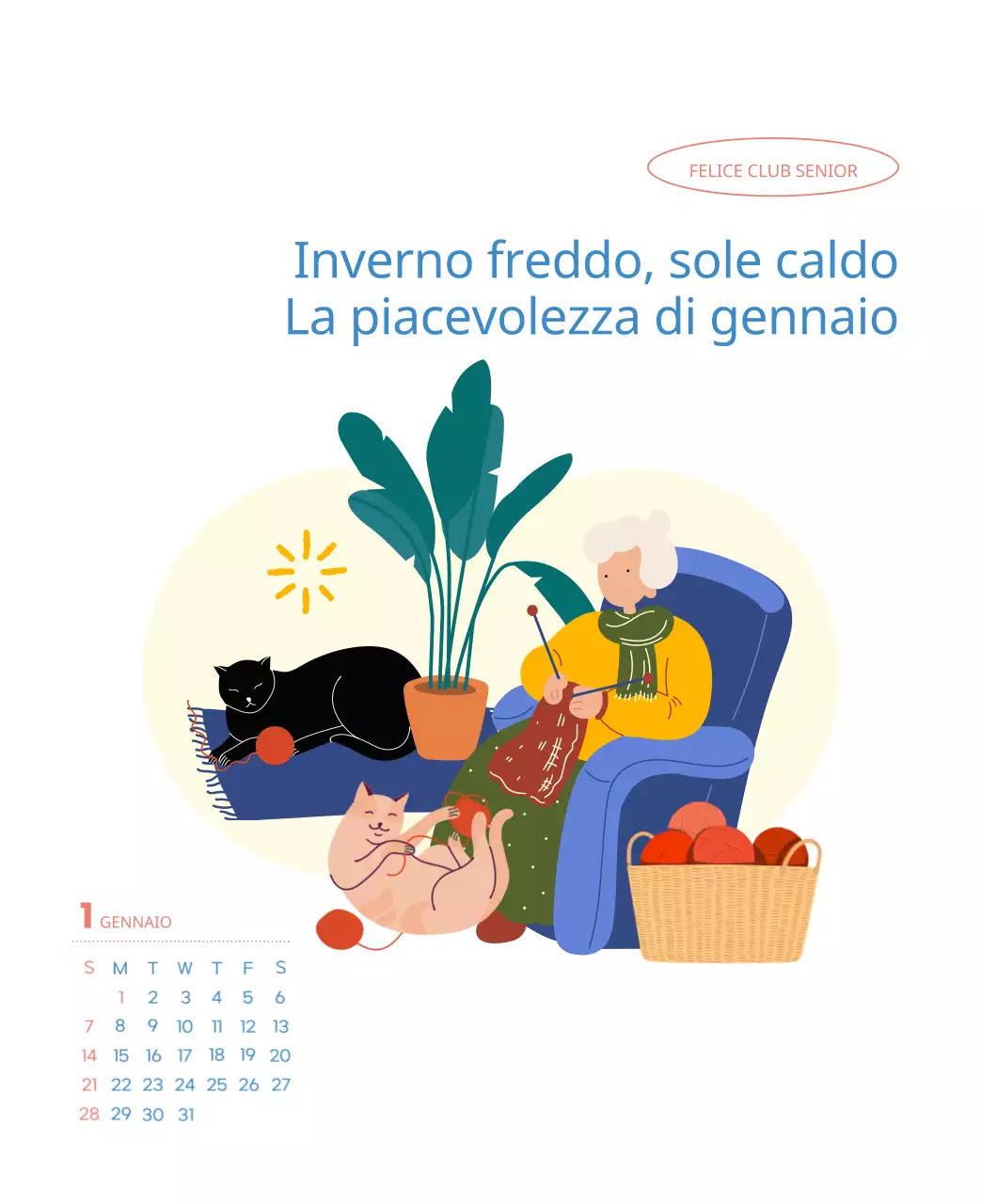 Calendario di lavoro con splendide illustrazioni
