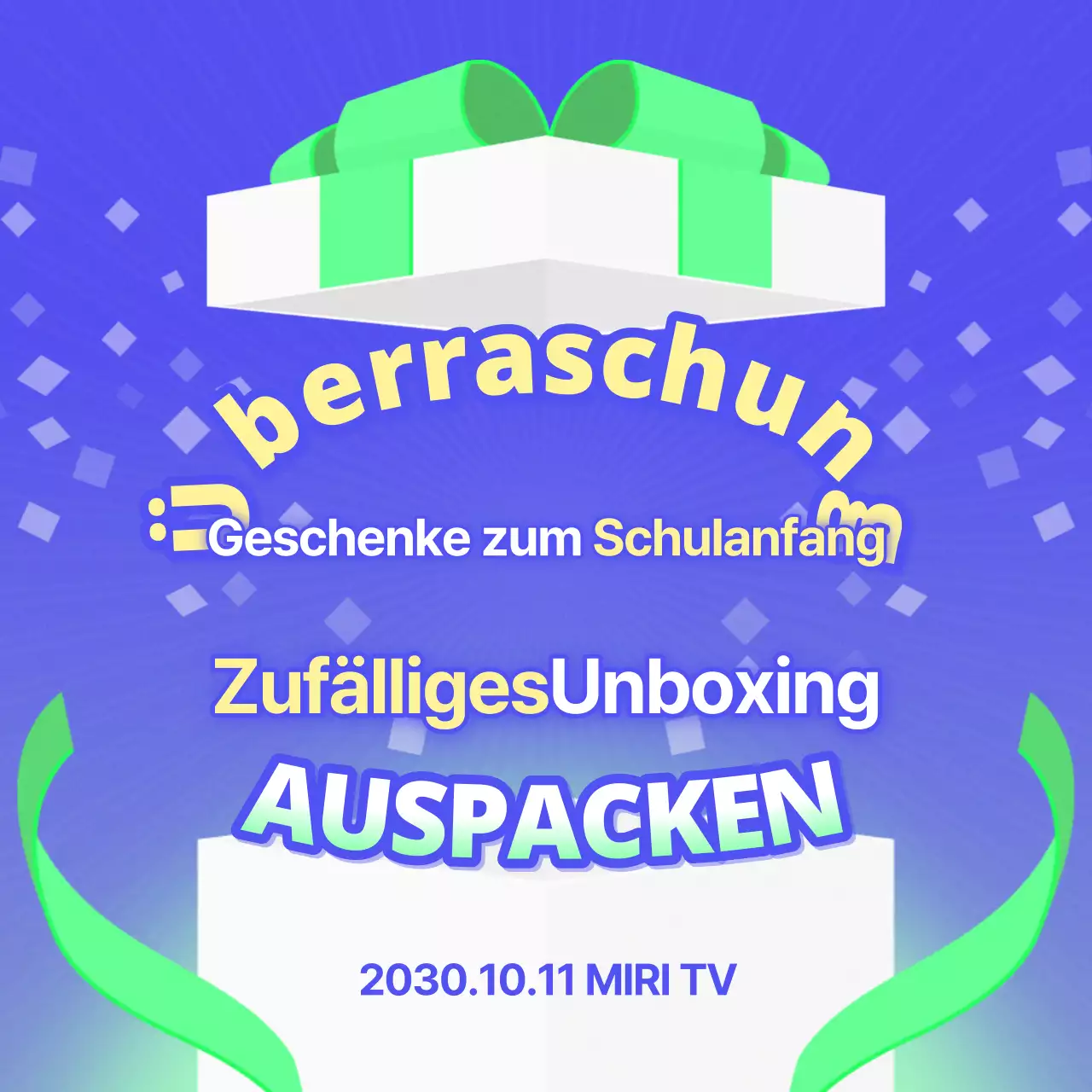 Werbung für ein süßes Geschenk in Chartreuse und Lila
