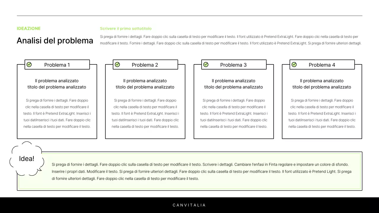Una semplice relazione in bianco e chartreuse per introdurre un progetto
