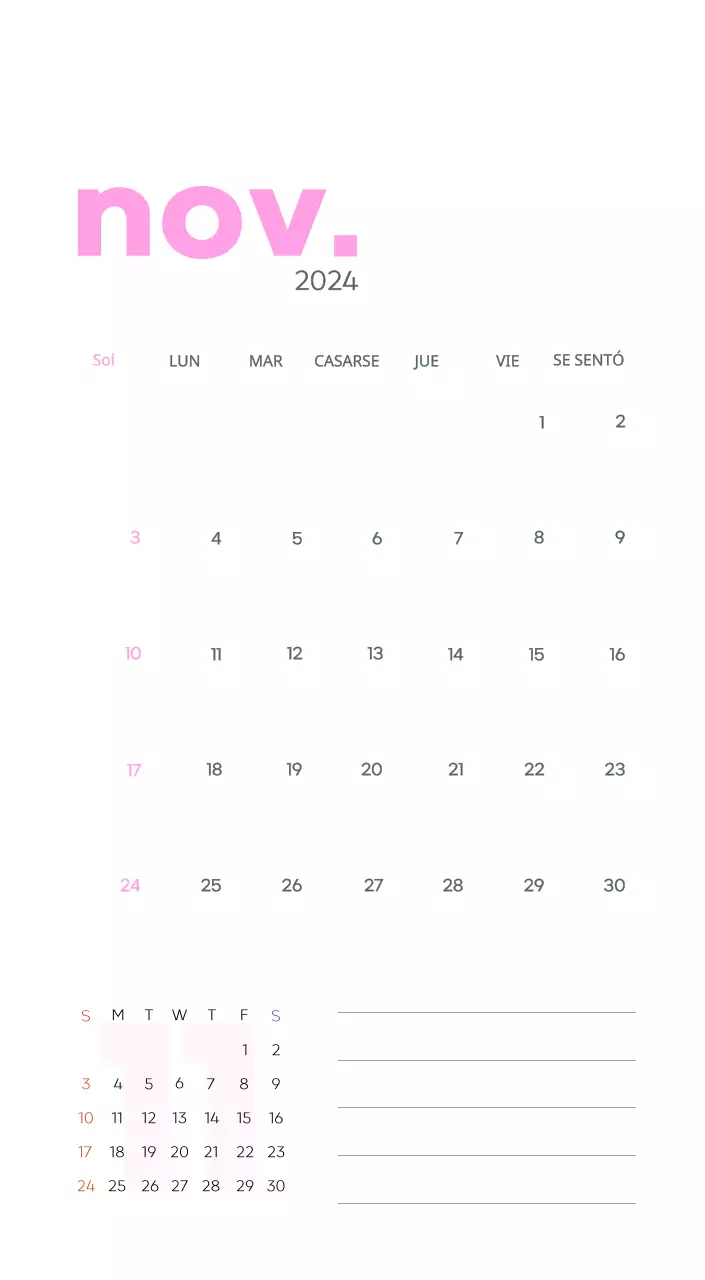 Calendario laboral con bellas ilustraciones