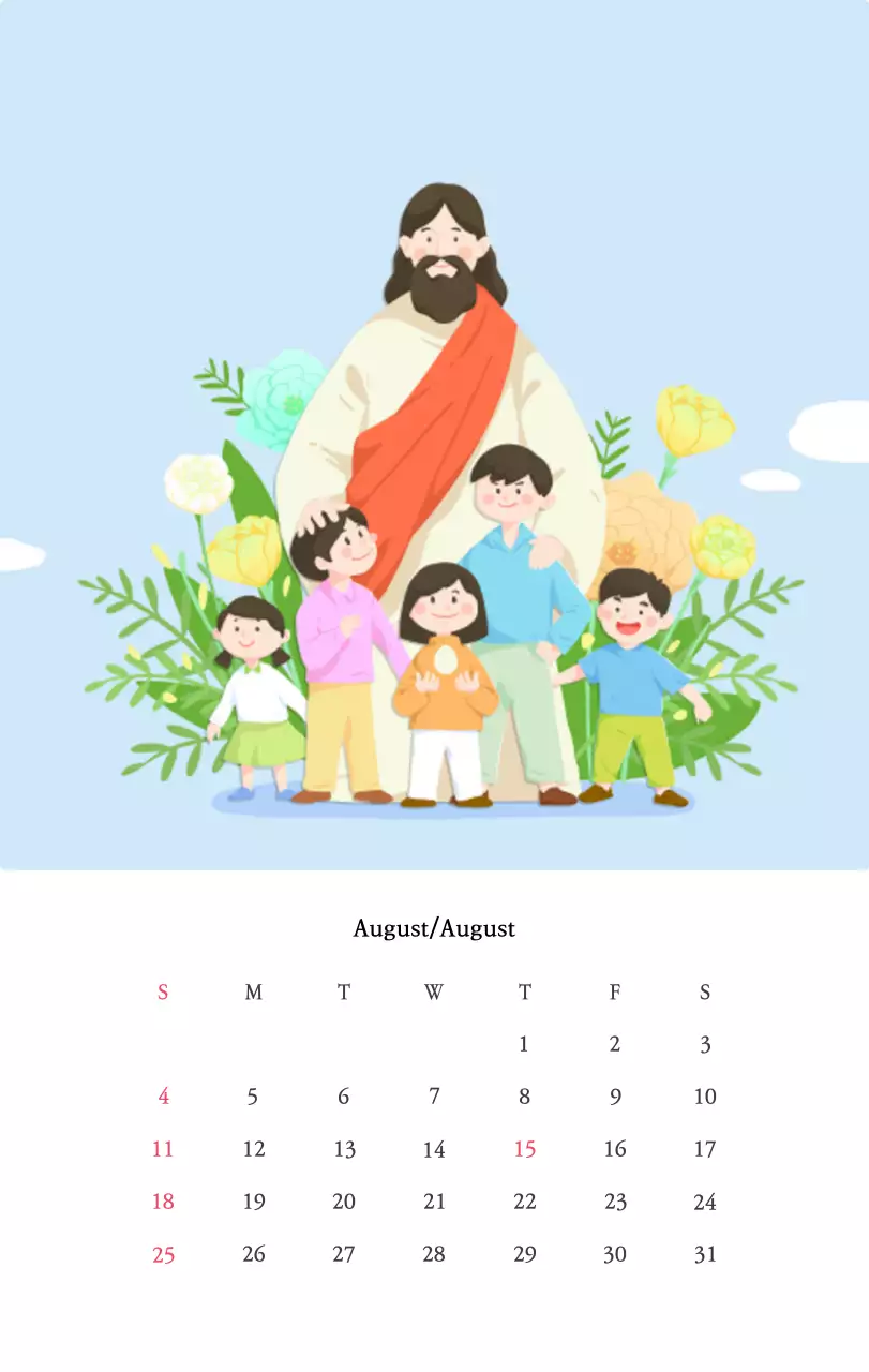 Kirchen mit niedlichen Illustrationen in warmen Farben