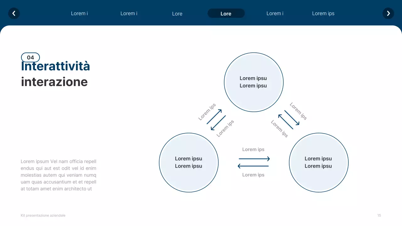 Profilo aziendale semplice in bianco e blu navy