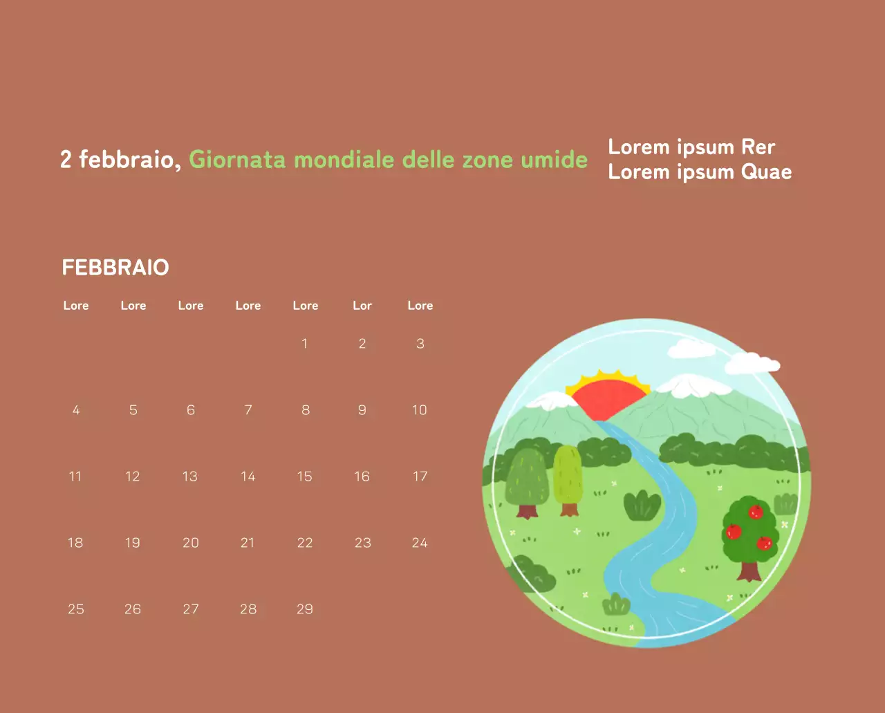 Celebrazione delle festività natalizie con illustrazioni colorate di persone e del pianeta.