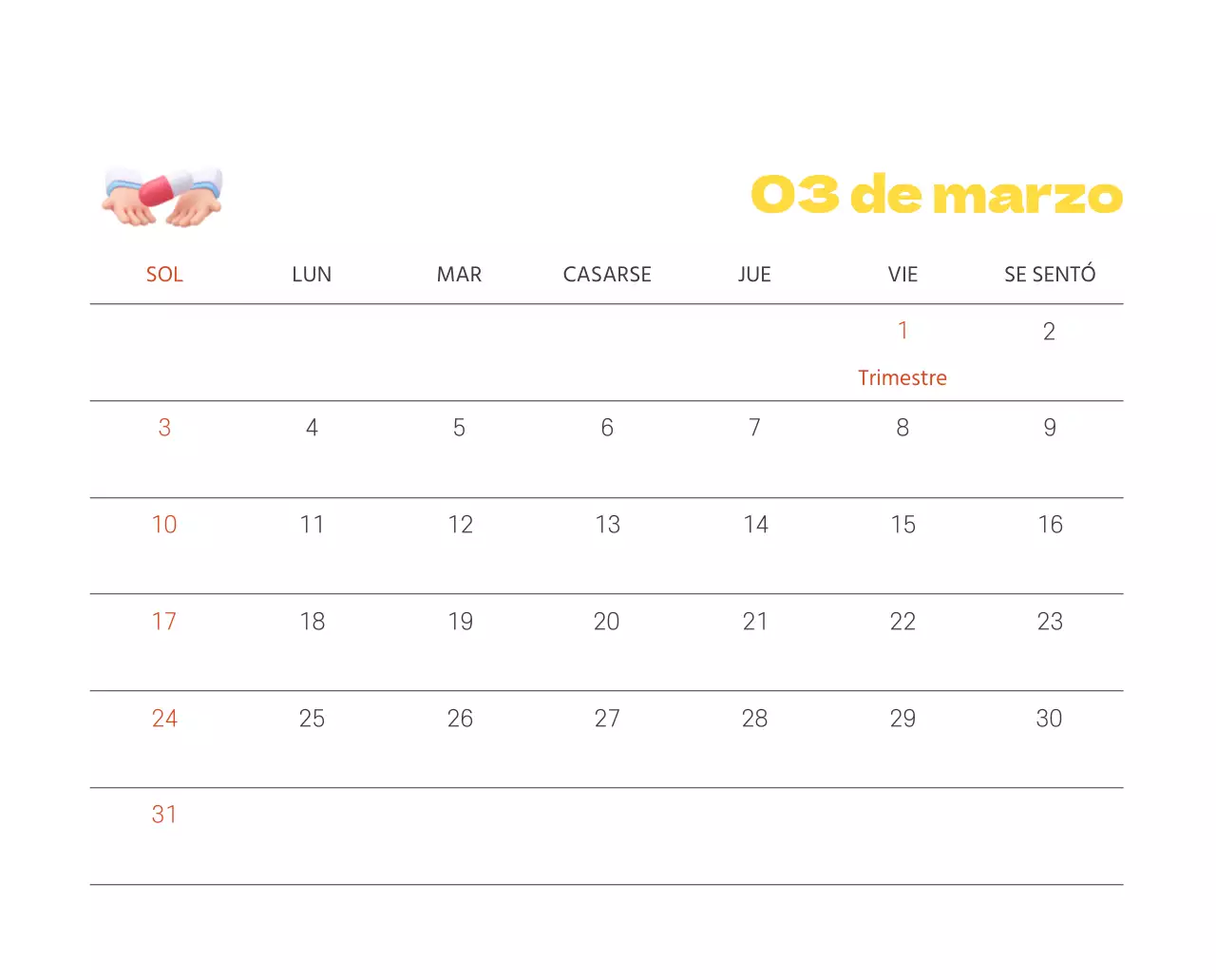 Un hospital festivo con ilustraciones de temática sanitaria y familiar y acentos de color