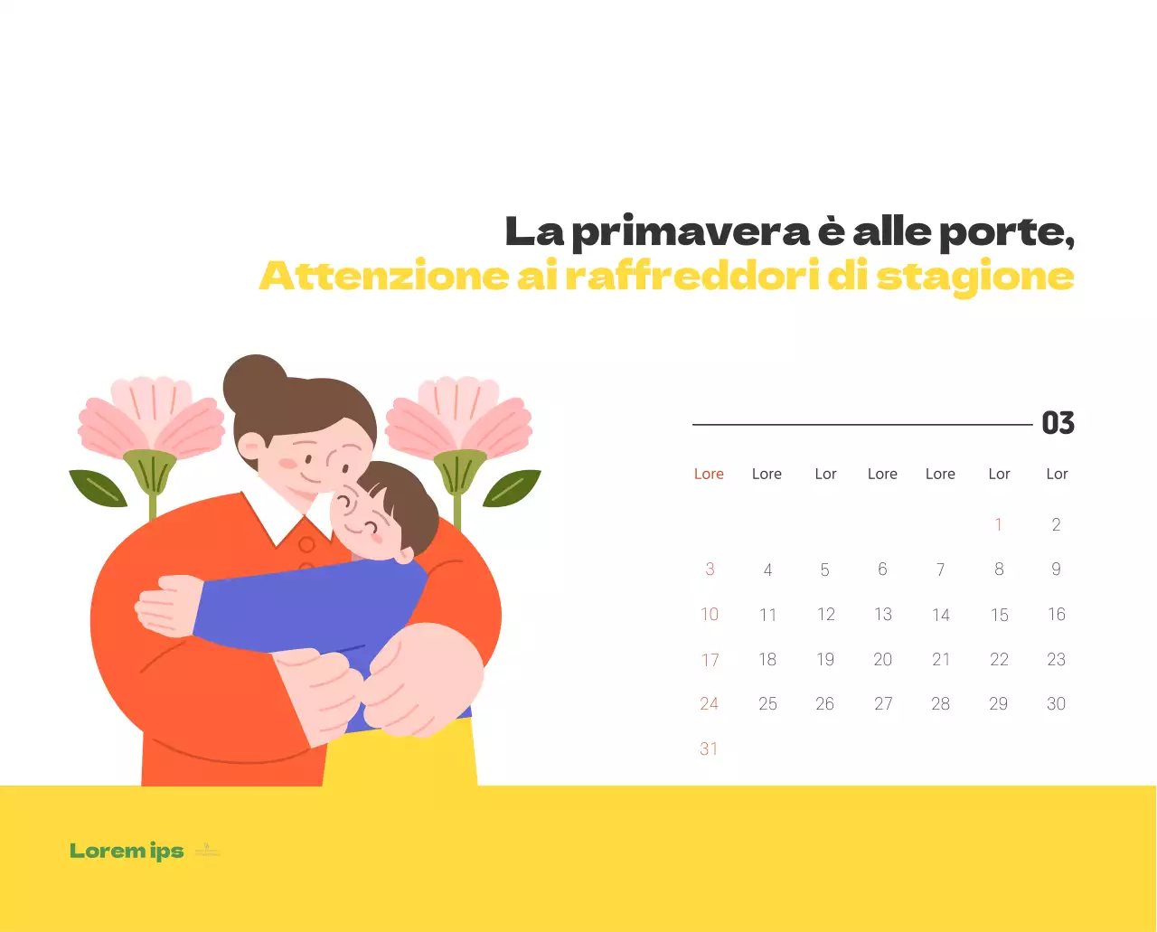 Un ospedale festivo con illustrazioni a tema salute e famiglia e accenti colorati