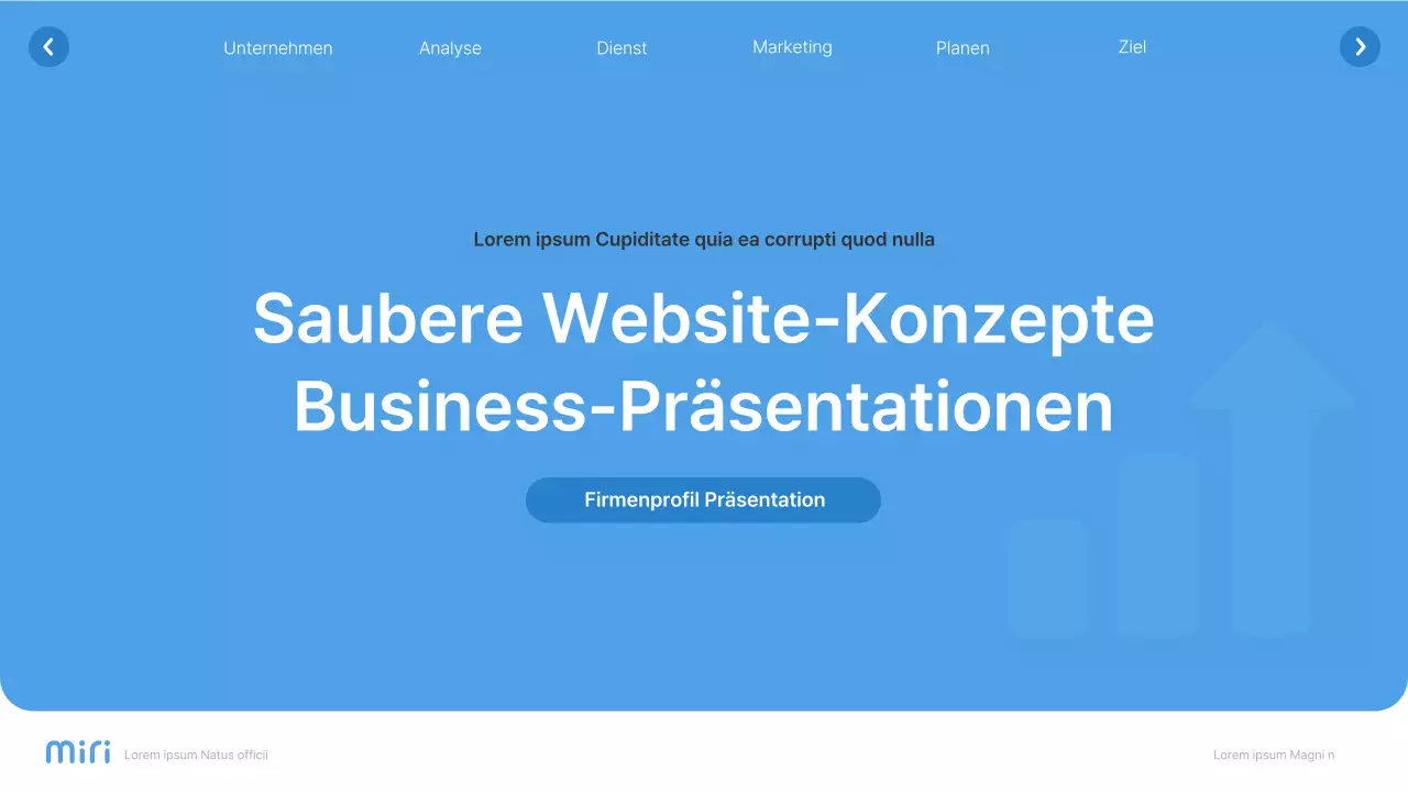 Einfache weiße und hellblaue Website Firmenprofil