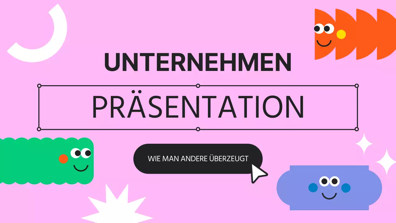 Ein kitschiges rosafarbenes und lilafarbenes Geschäftsfeld mit einem Unternehmensprofil