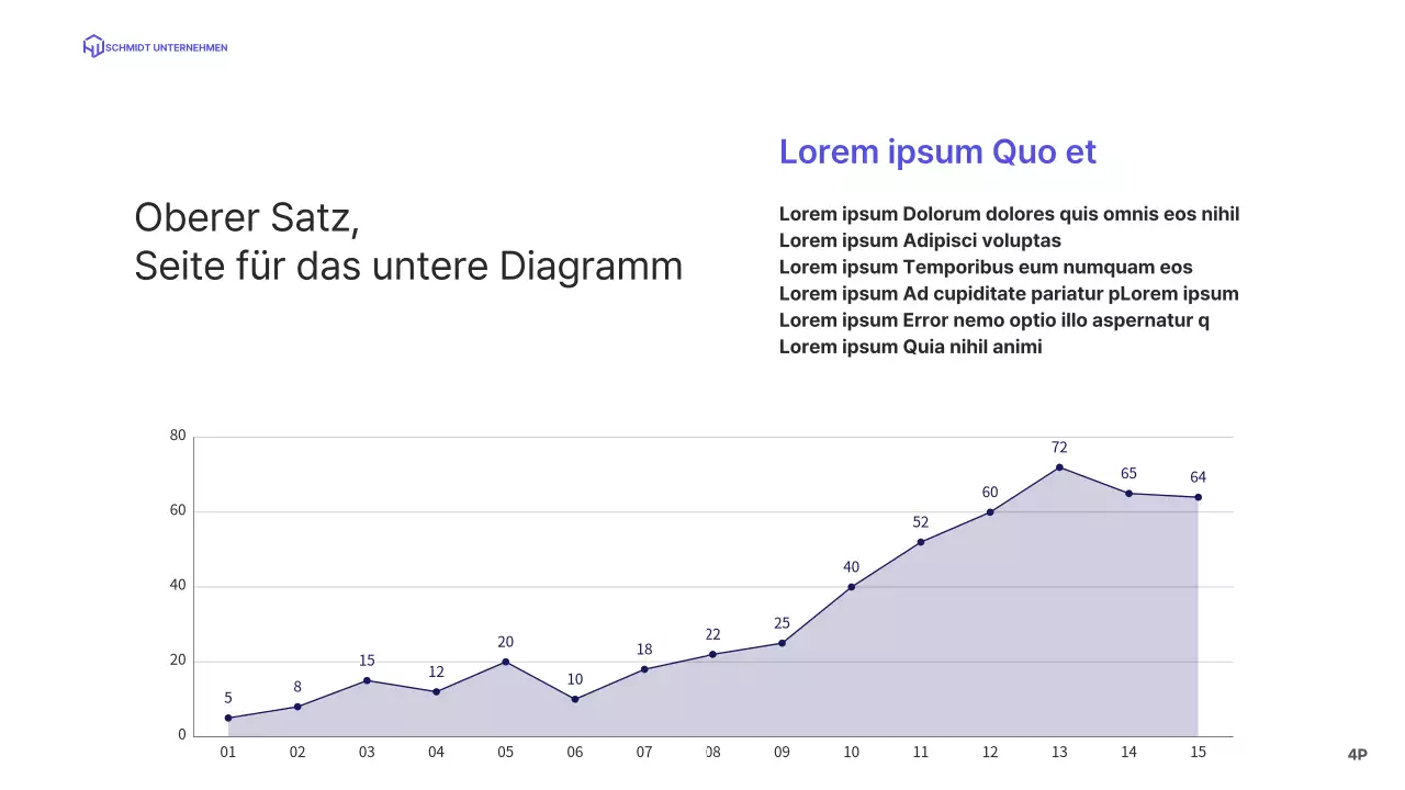 Ein einfaches Unternehmensprofil mit blauem Layout