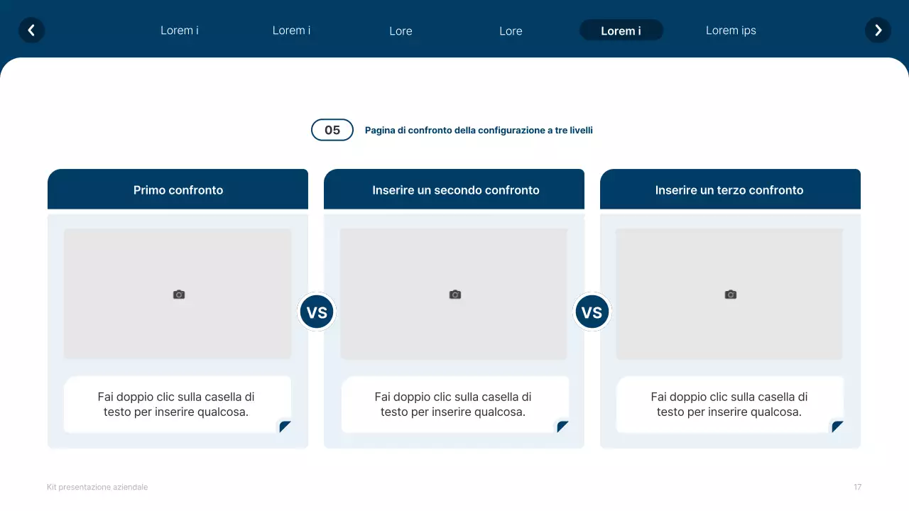 Profilo aziendale semplice in bianco e blu navy