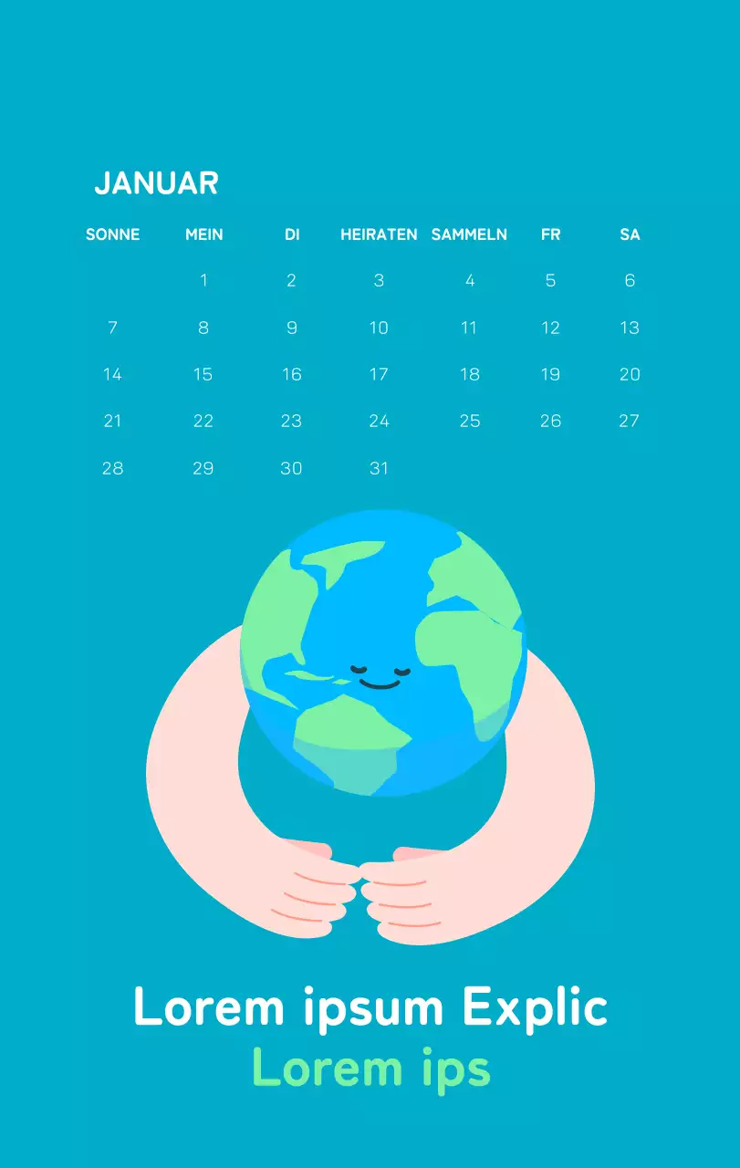 Mit farbenfrohen Illustrationen von Menschen und dem Planeten wird die Weihnachtszeit gefeiert.