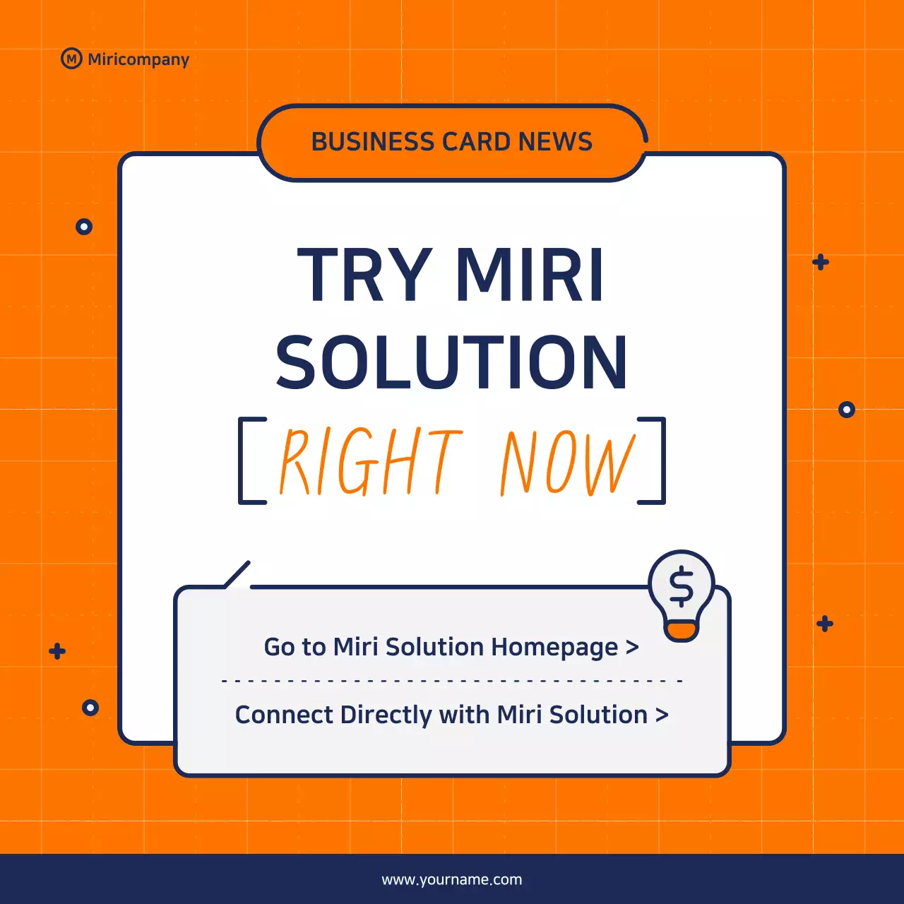 Minimalist business pitch proposal in orange and navy blue