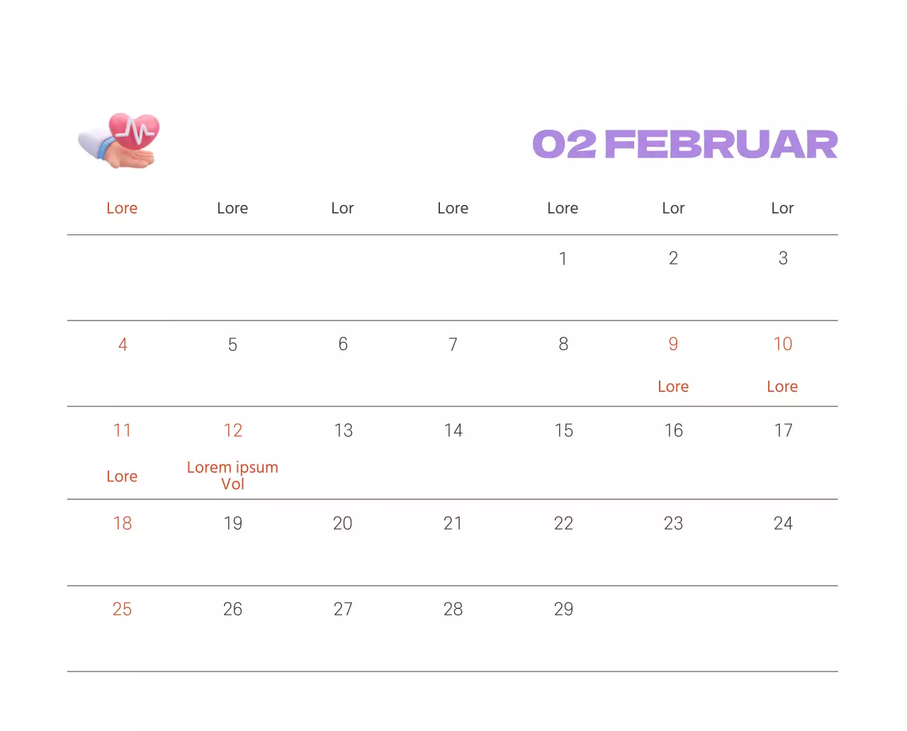 Ein festliches Krankenhaus mit Illustrationen zum Thema Gesundheit und Familie und farbenfrohen Akzenten