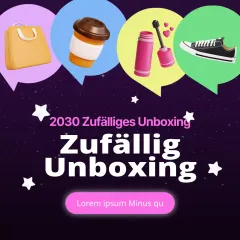 Förderung von niedlichen zufälligen Unboxings in Rosa und Lila