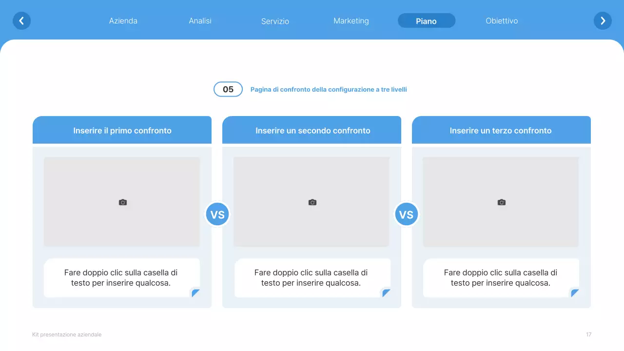Profilo aziendale semplice in bianco e azzurro