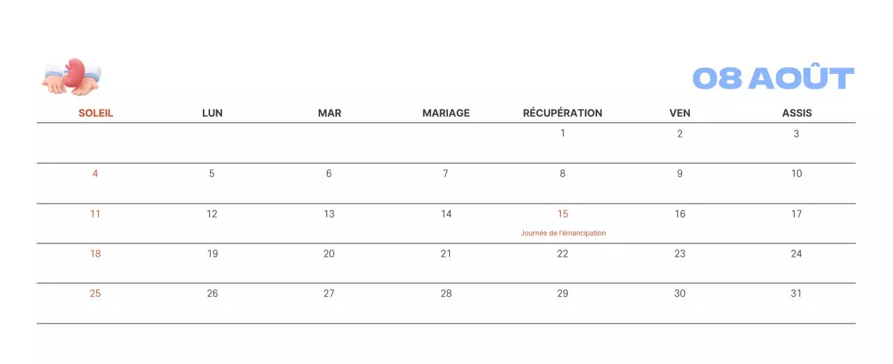 Un hôpital festif avec des illustrations sur le thème de la santé et de la famille et des accents colorés.