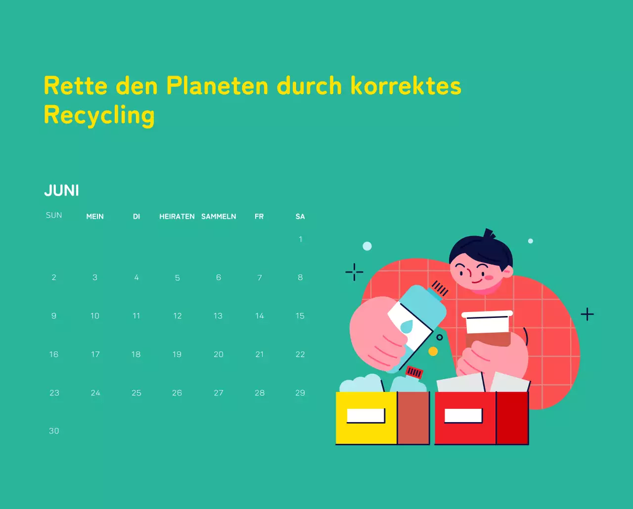 Mit farbenfrohen Illustrationen von Menschen und dem Planeten wird die Weihnachtszeit gefeiert.